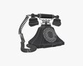 Vintage Old Classic Rotary Phone 3D модель