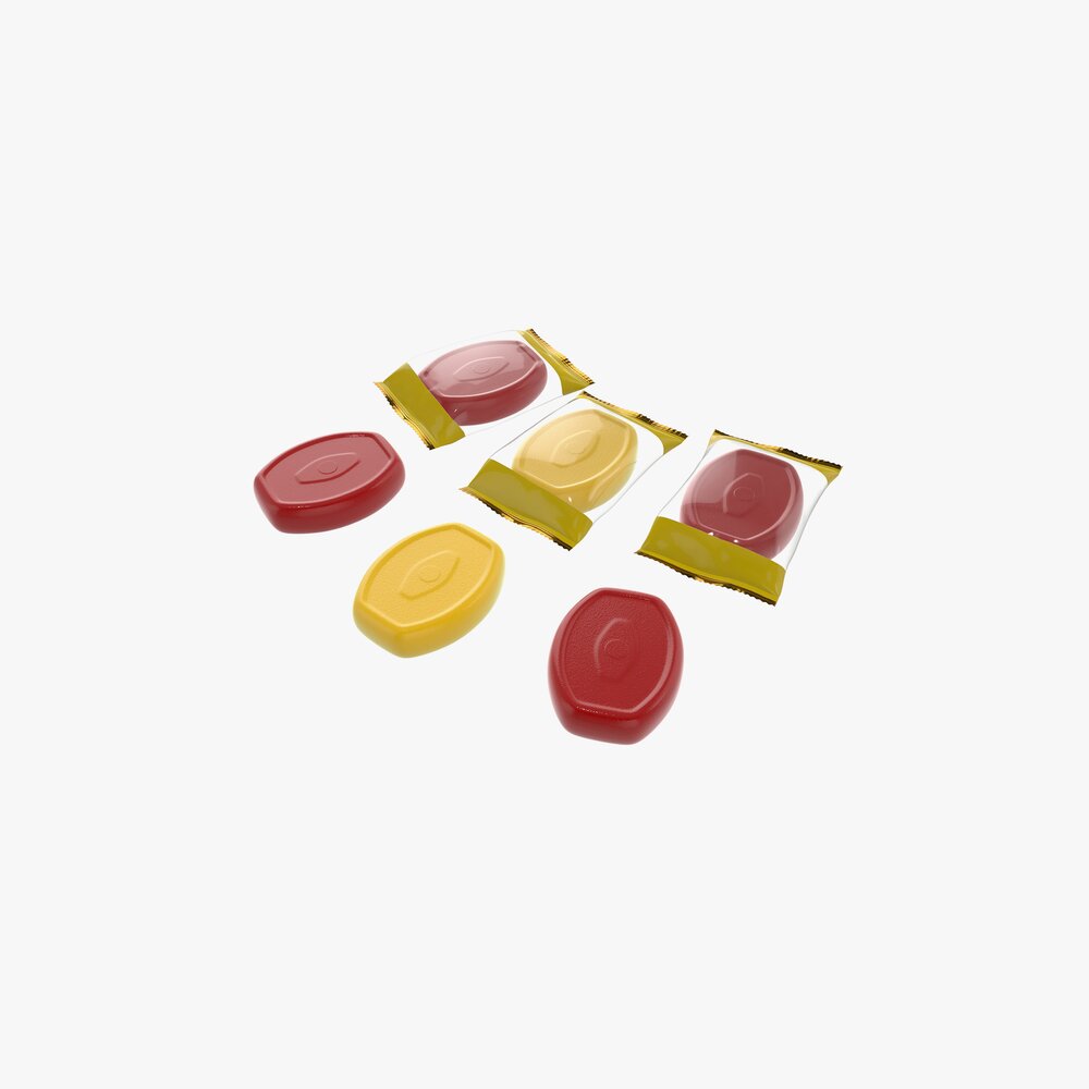 Blank Candy Plastic Package Mock Up 02 3D model