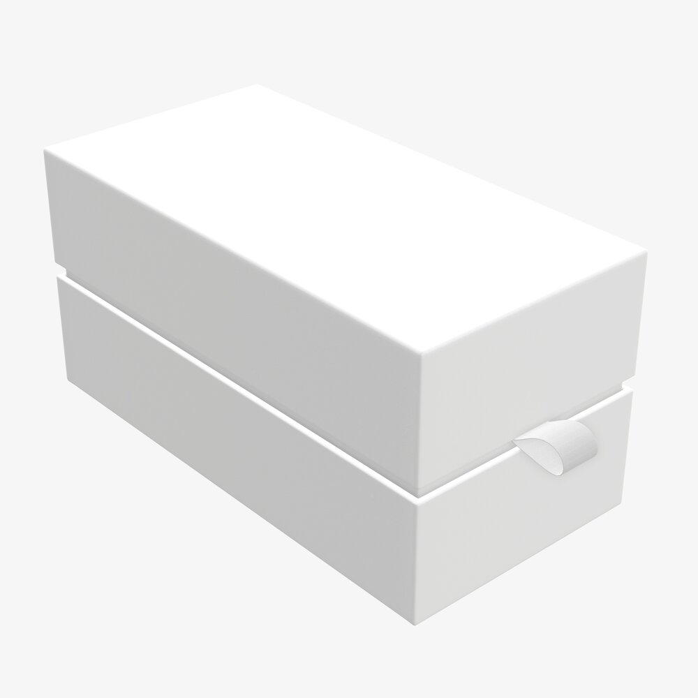 Paper Gift Box With Strap Mockup 01 3D model