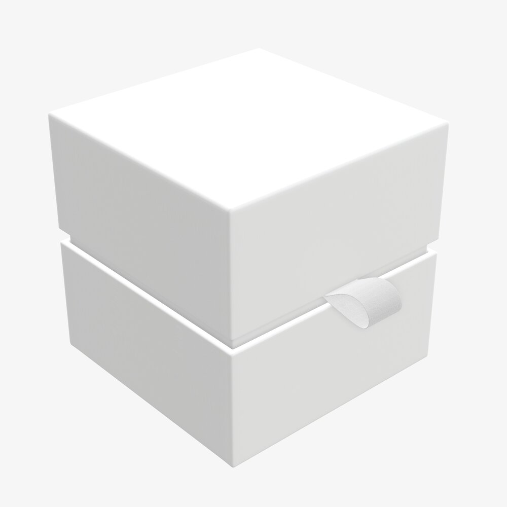 Paper Gift Box With Strap Mockup 02 3D модель
