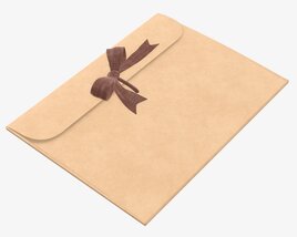 Paper Gift Envelope With Bow Mockup Modèle 3D