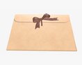 Paper Gift Envelope With Bow Mockup 3D 모델 