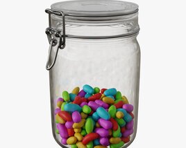Jar With Jelly Beans 01 3D-Modell