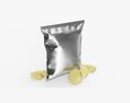 Potato Chips Medium Package With Folds 02 Mockup Modello 3D