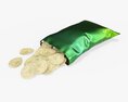Potato Chips Package On Ground Opened With Folds Mockup 01 Modello 3D