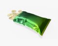 Potato Chips Package On Ground Opened With Folds Mockup 01 3d model