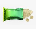 Potato Chips Package On Ground Opened With Folds Mockup 01 Modello 3D