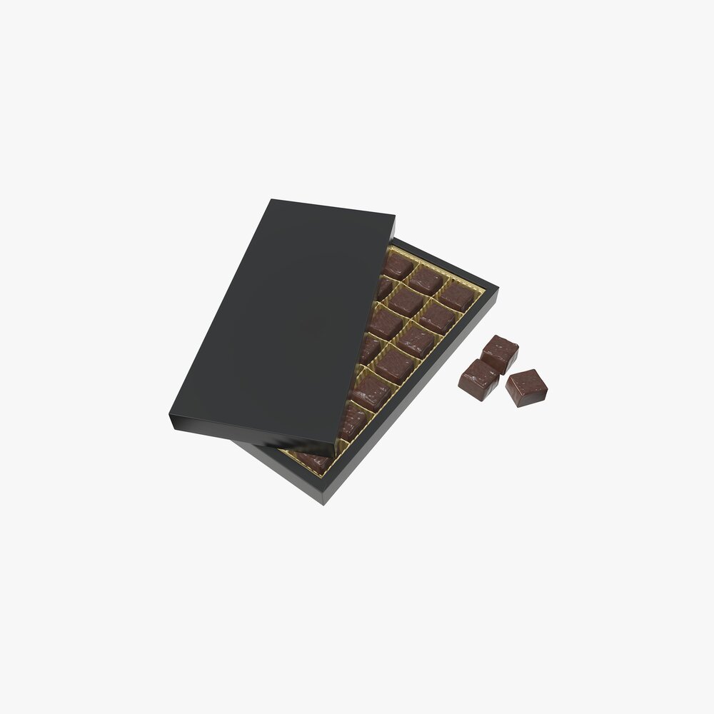 Blank Sweets Package With Chocolate Candy Mock Up 3D model