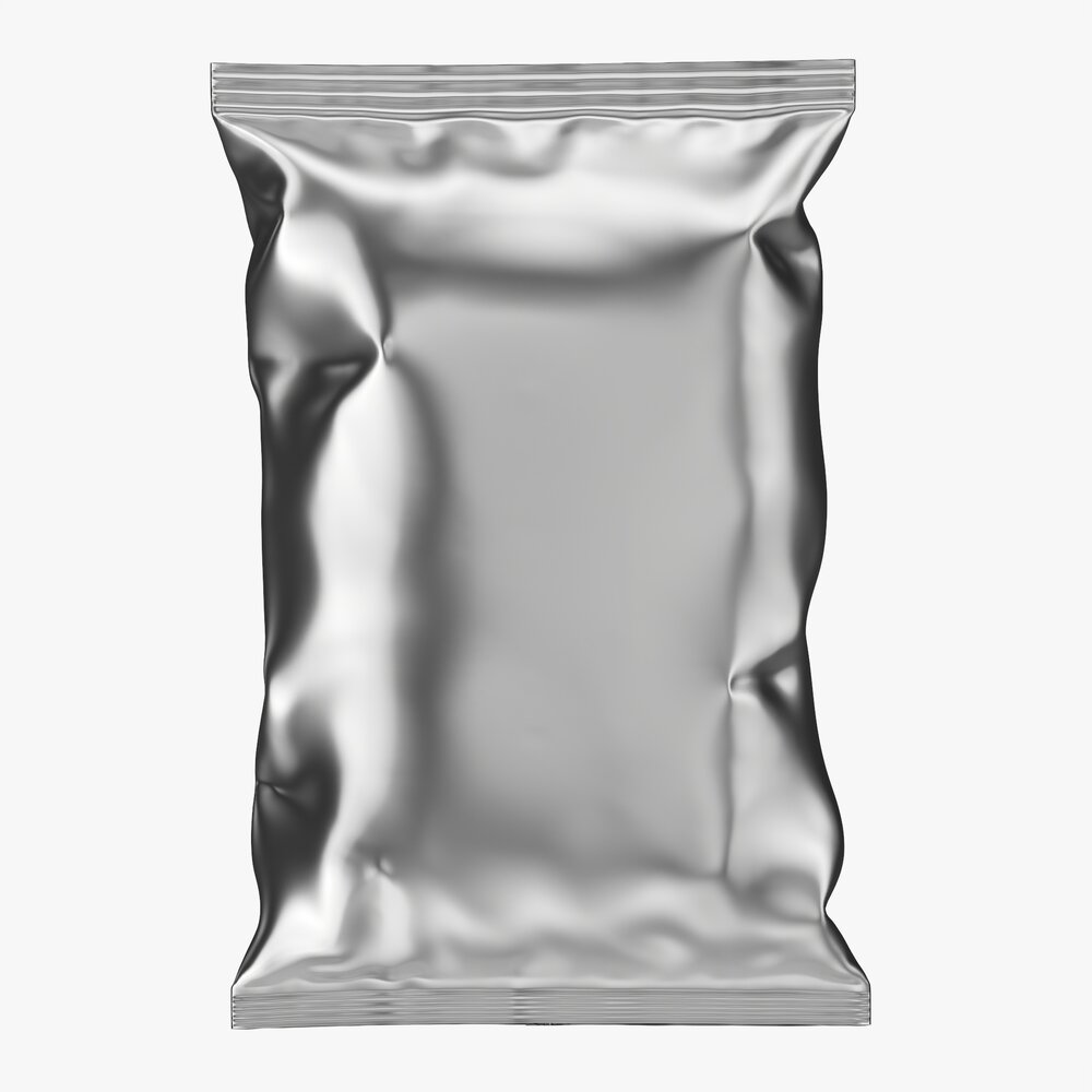Potato Chips Small Package With Folds Mockup Modelo 3d