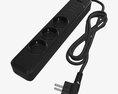 Power Strip EU With USB Ports Black 3d model