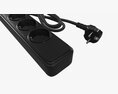 Power Strip EU With USB Ports Black 3D-Modell