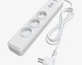 Power Strip EU With USB Ports White 3D-Modell