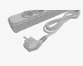 Power Strip EU With USB Ports White 3D-Modell