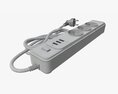 Power Strip EU With USB Ports White 3Dモデル