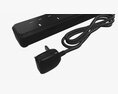 Power Strip UK With USB Ports Black 3D 모델 