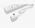 Power Strip UK With USB Ports White 3D模型