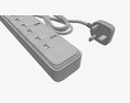 Power Strip UK With USB Ports White Modèle 3d