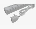 Power Strip UK With USB Ports White Modelo 3D