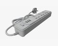 Power Strip UK With USB Ports White 3D模型