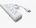 Power Strip USA With USB Ports White 3D模型