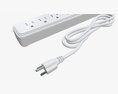 Power Strip USA With USB Ports White 3Dモデル