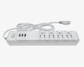 Power Strip USA With USB Ports White 3D-Modell