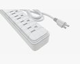 Power Strip USA With USB Ports White 3D 모델 