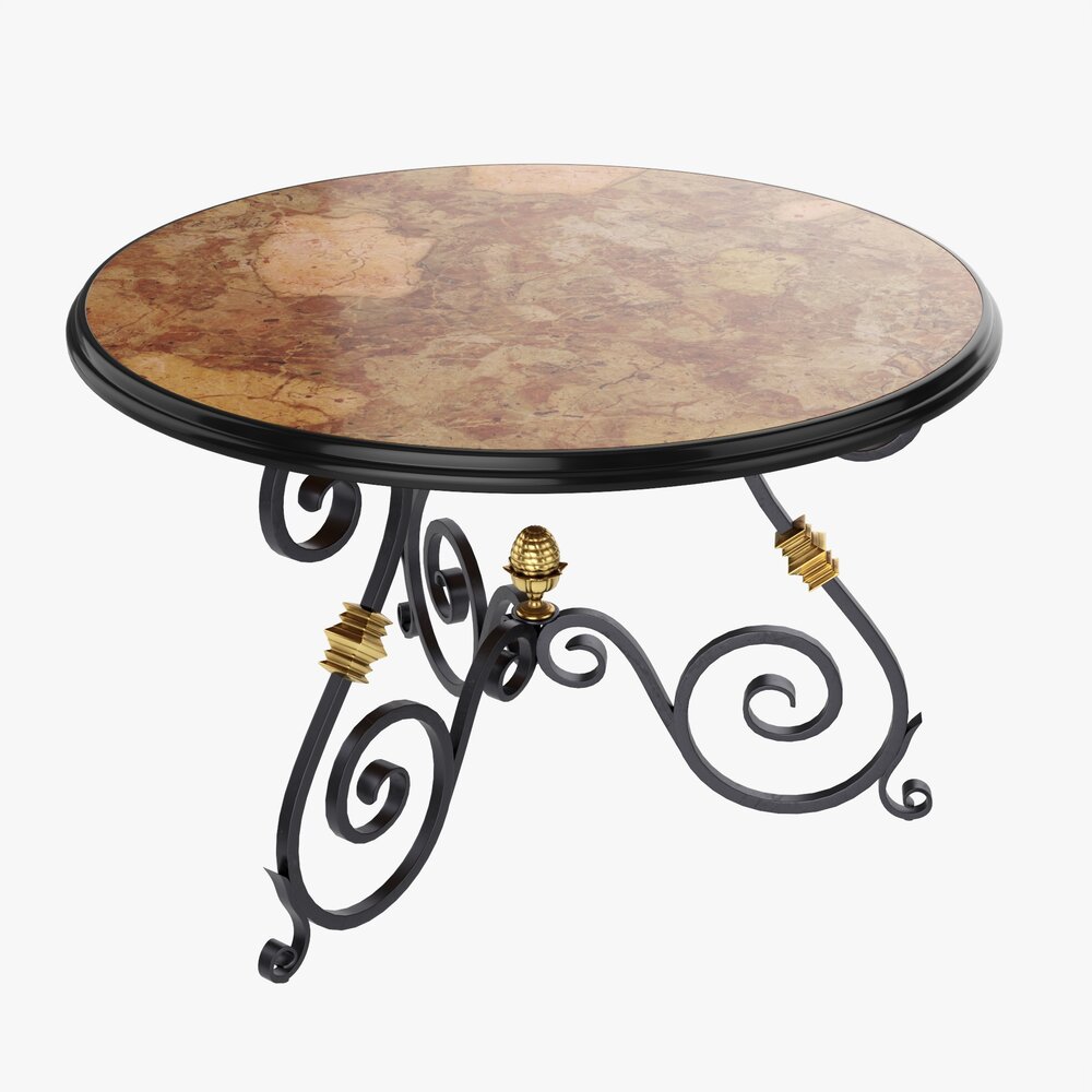 Round Wrought Iron Table 3D-Modell