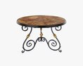 Round Wrought Iron Table 3d model