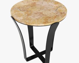 Side Table With Marble Top Modello 3D