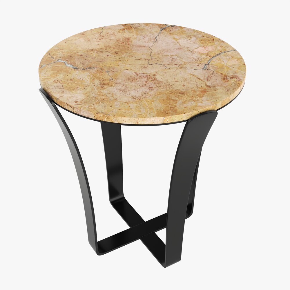Side Table With Marble Top Modelo 3d