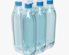 Six Wrapped Water Bottle Pack 3D model