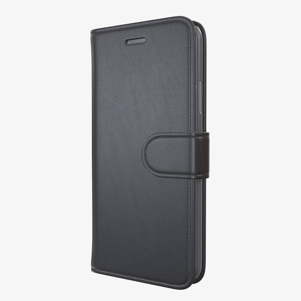 Smartphone In Flip Wallet Case 01 3D-Modell