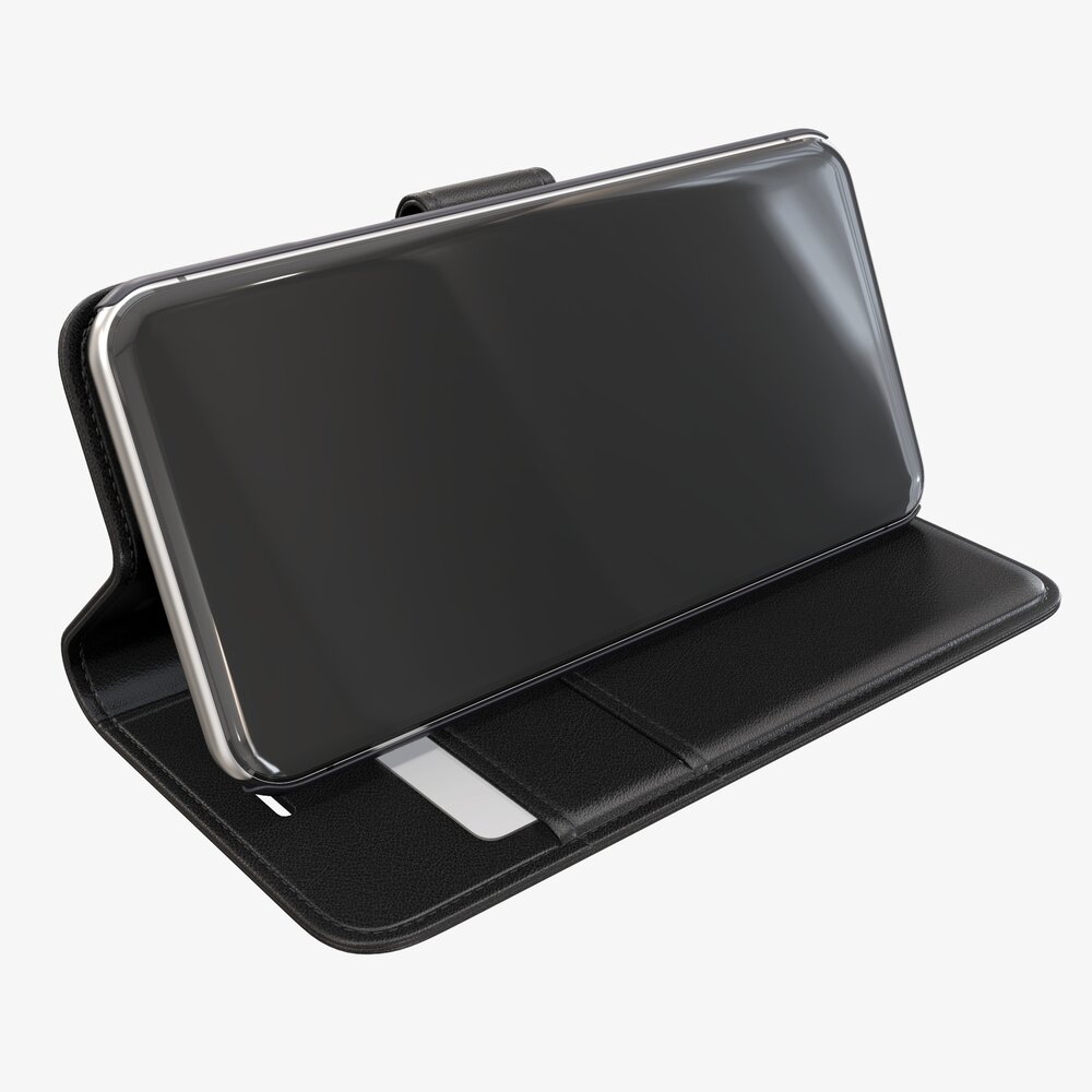Smartphone In Flip Wallet Case 04 3D-Modell