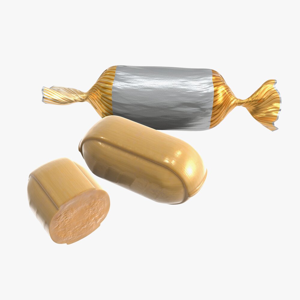 Blank Food Candy Plastic Package Wrap Mock Up 3D model