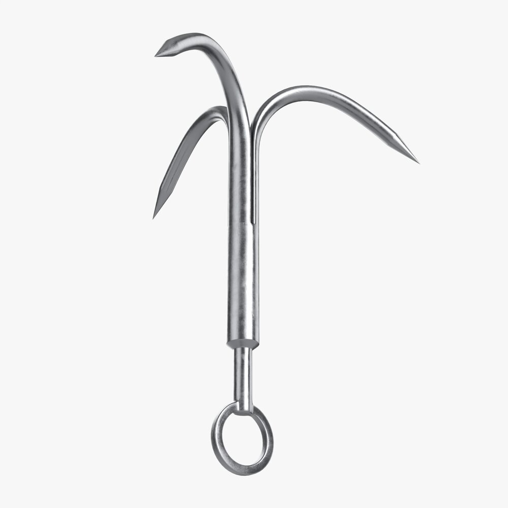 Stainless Steel Grappling Hook Modèle 3D