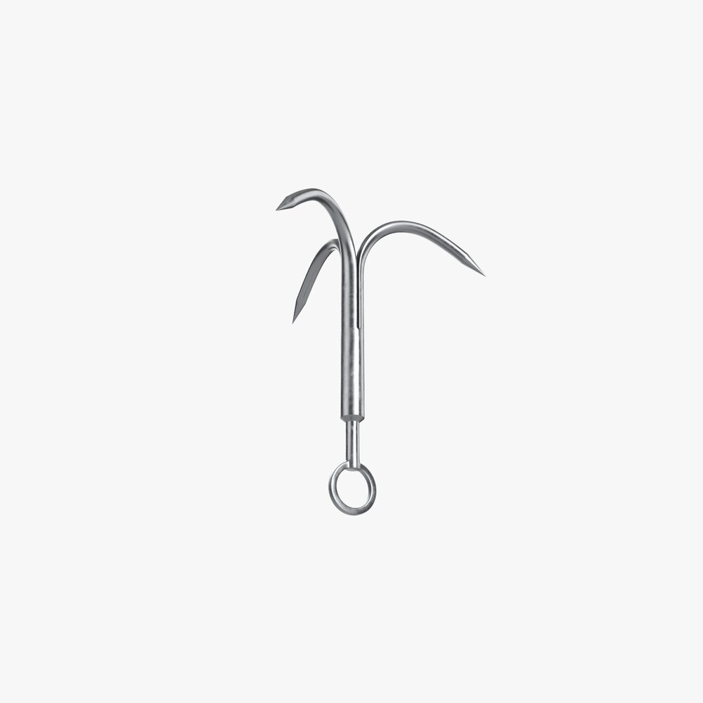 Stainless Steel Grappling Hook 3D model - Download Life and