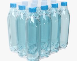 Twelve Wrapped Water Bottle Pack 3D 모델 