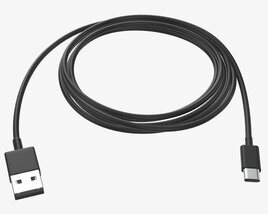USB-C To USB Cable Black 3D 모델 