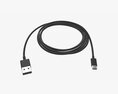 USB-C To USB Cable Black 3D модель
