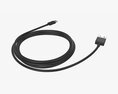 USB-C To USB Cable Black 3D模型
