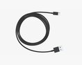 USB-C To USB Cable Black 3D-Modell