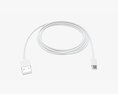 USB-C To USB Cable White 3D模型