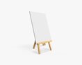 Wooden Easel With Painting 01 3D模型