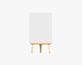 Wooden Easel With Painting 01 Modello 3D