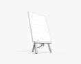 Wooden Easel With Painting 01 3d model
