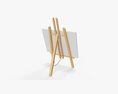 Wooden Easel With Painting 02 Modelo 3D