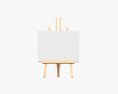 Wooden Easel With Painting 02 Modelo 3d