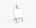 Wooden Easel With Painting 02 3D 모델 