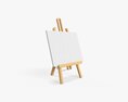 Wooden Easel With Painting 02 Modèle 3d